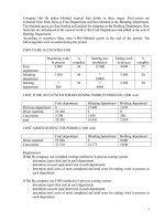 Process costing exercise