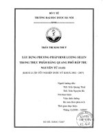 Xây dựng phương pháp định lượng selen trong thực phẩm bằng quang phổ hấp thụ nguyên tử (a AS)
