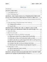 TÌNH HÌNH PHÁT TRIỂN KINH tế gắn với vấn đề bảo vệ môi TRƯỜNG ở nước TA HIỆN NAY