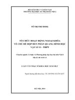 Tổ chức hoạt động ngoại khóa về chủ đề hộp đen phần quang hình học vật lí lớp 11 THPT