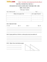 Đề khảo sát chất lượng đầu năm học 2015   2016 môn toán, tiếng việt lớp 2 trường tiểu học phương trung 2 