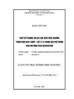 Thiết kế phương án dạy học kiến thức chương dòng điện xoay chiều vật lí 12 trung học phổ thông theo mô hình peer instruction