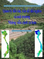 Bài thuyết trình quản lý đất đai, vấn đề đói nghèo và môi trường những viễn cảnh xa hơn