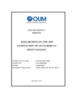 Researching on the job satisfaction of lecturees at HIAST college 