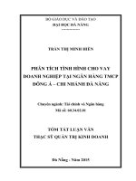 Phân tích tình hình cho vay doanh nghiệp tại ngân hàng TMCP đông á  chi nhánh đà nẵng 