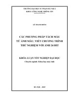 Các phương pháp tách màu từ ảnh màu  viết chương trình thử nghiệm với ảnh 24 bit