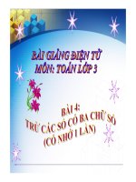 Bài giảng trừ các số có ba chữ số toán 3 