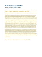 Bài thơ giải đi sớm của hồ chí minh 