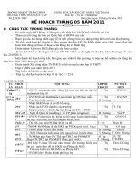 KẾ HOẠCH CÔNG TÁC THÁNG 5 NĂM 2011