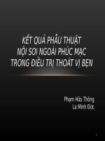 Bài thuyết trình kết quả phẫu thuật nội soi ngoài phúc mạc trong điều trị thoát vị bẹn