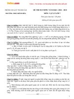 Đề thi olympic vật lý lớp 7 trường THCS bích hòa, hà nội năm 2014   2015 