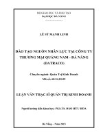 Luận văn thạc sĩ đào tạo nguồn nhân lực tại công ty thương mại quảng nam   đà nẵng (DATRACO)