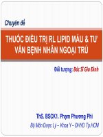 Bài giảng thuốc điều trị RL lipid máu  tư vấn bệnh nhân ngoại trú   ths BSCK1  phạm phương phi