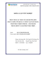 Phân tích các nhân tố ảnh hưởng đến hiệu quả hoạt động tín dụng cá nhân tại ngân hàng TMCP phát triển TP HCM chi nhánh trảng bom và giải pháp thực hiện 