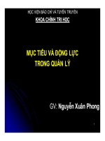 Mục tiêu và động lực quản lý trong khoa học quản lý