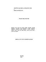 Khoá luận tốt nghiệp khảo sát độ đa dạng đối tượng nuôi trồng thủy sản tại xã hải bắc, huyện hải hậu, tỉnh nam định