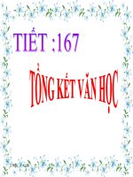 TIẾT 167  TỔNG KẾT VĂN HOC