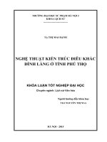 Nghệ thuật kiến trúc điêu khắc đình làng ở tỉnh phú thọ 