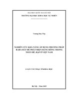 Nghiên cứu khả năng áp dụng phương pháp rada đất để phát hiện hang rỗng trong thân đê, đập ở việt nam 