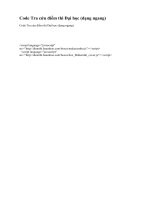 Code Tra cứu điểm thi Đại học (dang ngang)