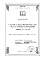 Khảo sát, đánh giá mô hình tổ chức và quản lý dược tại TTYT các huyện ngoại thành hà nội