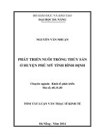 Phát triển nuôi trồng thủy sản ở huyện phù mỹ tỉnh bình định 