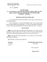 Quyết định của Hội đồng Đội huyện v/v khen thưởng danh hiệu 