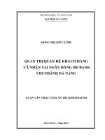 Luận văn thạc sĩ quản trị quan hệ khách hàng HD bank chi nhánh đà nẵng