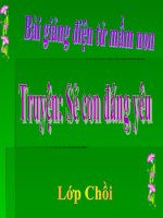 Bài giảng điện tử mầm non lớp Chồi đề tài Truyện Sẻ con đáng yêu