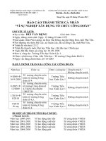 Báo cáo thành tích đề nghị công nhận vì sự nghiệp công đoàn