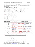 CHỦ đề 1   hệ THỨC GIỮA CẠNH và ĐƯỜNG CAO TRONG TAM GIÁC VUÔNG