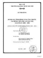 Đánh giá tình hình cung ứng thuốc tại bệnh viện phụ sản hà nội giai đoạn 2000   2004