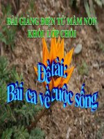 Bài giảng điện tử mầm non lớp Chồi đề tài Bài ca về cuộc sống