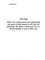 Phân tích, chứng minh tính nghệ thuật của quản lý kinh doanh và đề xuất các giải pháp vận dụng có hiệu quả vào các doanh nghiệp ở nước ta hiện nay