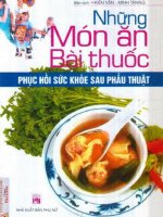 Những món ăn, bài thuốc phục hồi sức khỏe sau phẫu thuật (nhấn nút toàn màn hình để xem đầy đủ)