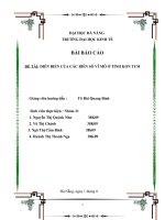 ĐỀ tài  DIỄN BIẾN của các BIẾN số vĩ mô ở TỈNH KON TUM