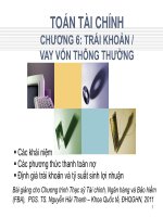 TOÁN tài CHÍNH CHƯƠNG 6  TRÁI KHOẢN HOẶC VAY vốn THÔNG THƯỜNG