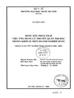 Bước đầu phân tích việc ứng dụng lý thuyết quản trị học trong khởi sự một doanh nghiệp dược