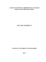A study on pitting corrosion of stainless steels in halide solutions