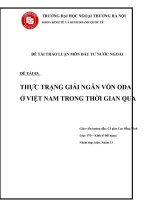Thực trạng giải ngân nguồn vốn oda ở việt nam trong thời gian qua