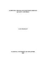 Achieving the balance between service quality and price