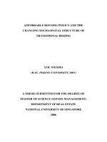 Affordable housing policy and the changing socio spatial structure of transitional beijing