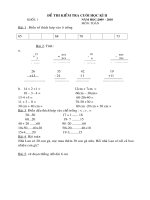 Đề thi Toán cuối năm lớp 1