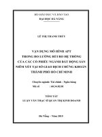 Vận dụng mô hình APT trong đo lường rủi ro hệ thống của các cổ phiếu ngành bất động sản niêm yết tại sở giao dịch chứng khoán thành phố hồ chí minh 