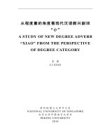 A STUDY OF NEW DEGREE ADVERB XIAO FROM THE PERSPECTIVE OF DEGREE CATEGORY