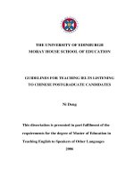 GUIDELINES FOR TEACHING IELTS LISTENING TO CHINESE POSTGRADUATE CANDIDATES