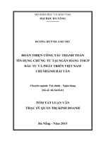 Hoàn thiện công tác thanh toán tín dụng chứng từ tại ngân hàng TMCP đầu tư và phát triển việt nam chi nhánh hải vân 