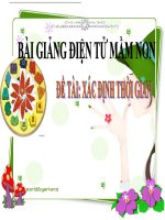 Bài giảng điện tử mầm non lớp Chồi đề tài Toán xác định thời gian