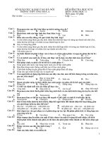 Đề thi hk 2 trắc nghiệm 30 câu