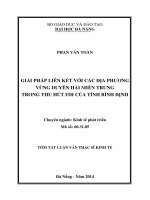 Giải pháp liên kết với các địa phương vùng duyên hải miền trung trong thu hút FDI của tỉnh bình định 